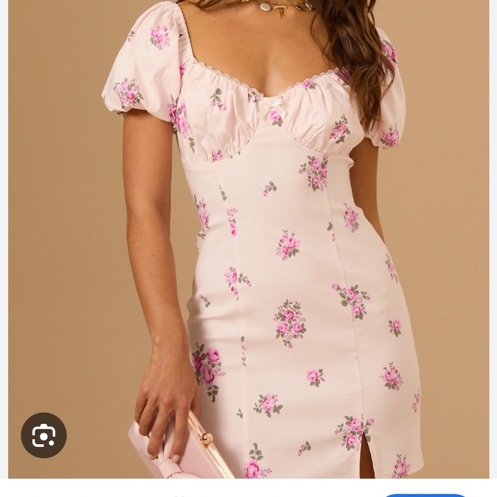 NWOT altar'd state pink puff sleeve dress